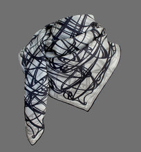 Black & White ,Celtic Swirls. Long Silk Scarves