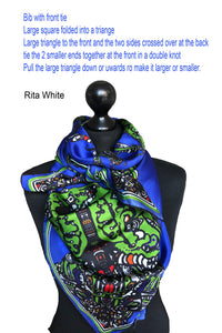 Blue /Green Beetle, 100% Silk Scarf