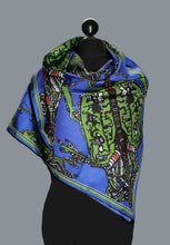 Blue /Green Beetle, 100% Silk Scarf