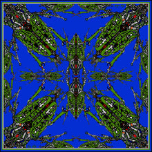 Blue /Green Beetle, 100% Silk Scarf