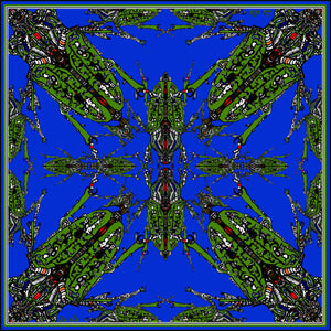 Blue /Green Beetle, 100% Silk Scarf