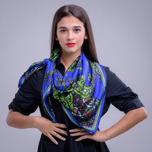 Blue /Green Beetle, 100% Silk Scarf