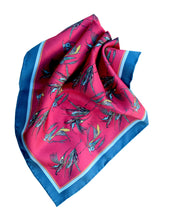 100% Silk Pocket Square in Red Birds Pattern