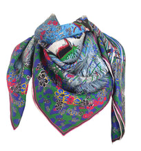 Blue Tiger, 110cm Square Silk Scarf