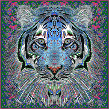 Blue Tiger, 110cm Square Silk Scarf