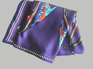 Purple Shoes Print, Silk Twilly Scarf