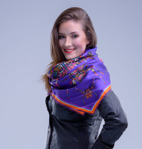 Purple Spider, Silk Scarf